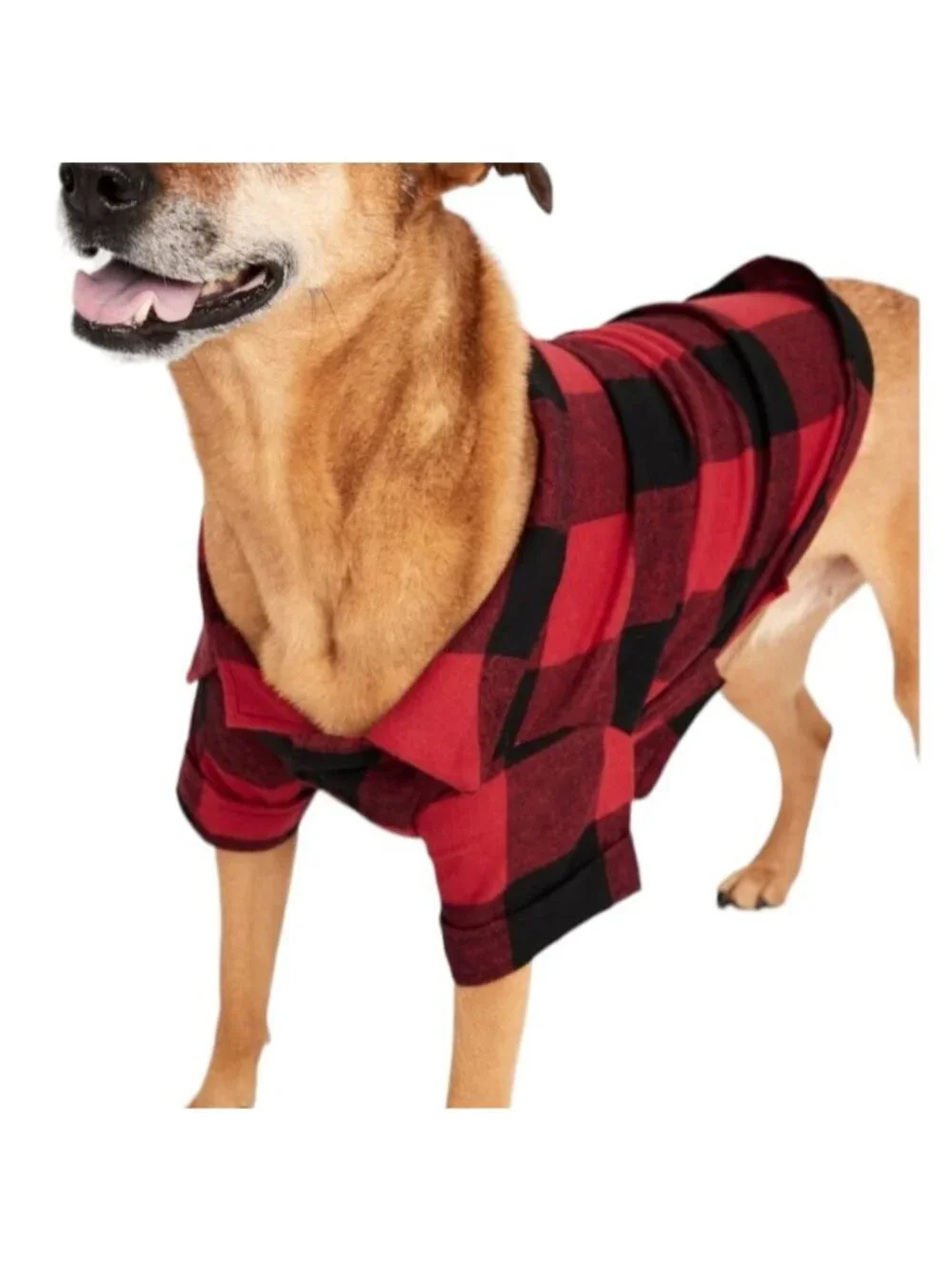 Dog Shirt Black and White Plaid Flannel Cute Costume Warm Cover Large JJ3412